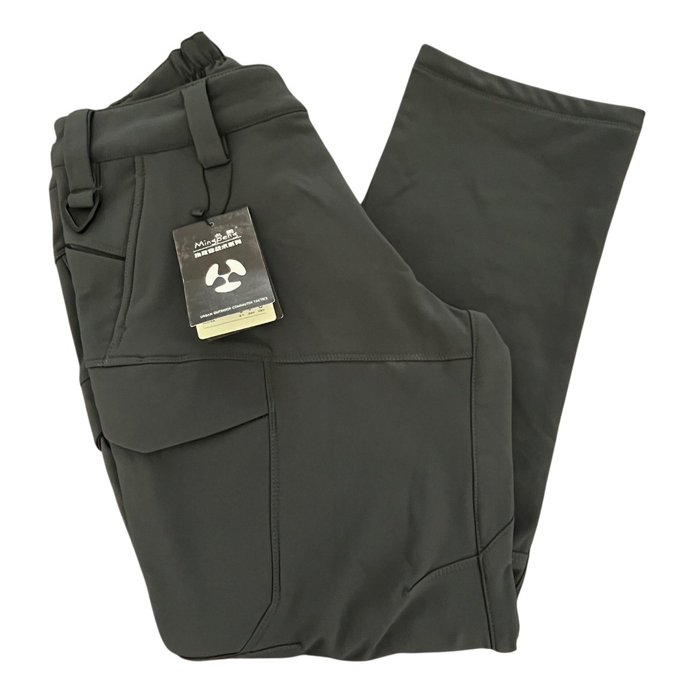 New City Tactics Series Mens Vanguard Pants XL Gray Softshell Fleece Lined Cargo